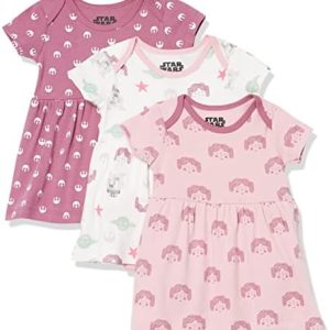 Amazon Essentials Disney | Star Wars | Princess Baby Girls' Dresses, Pack of 3