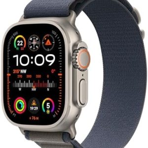 Apple Watch Ultra 2 [GPS + Cellular 49mm] Smartwatch with Rugged Titanium Case & Blue Alpine Loop Large. Fitness Tracker, Precision GPS, Action Button, Extra-Long Battery Life, Carbon Neutral