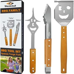 BBQ Accessories, BBQ Tools Set, BBQ Kit, Barbecue Utensils Set with Grill Spatula, Tongs, Fork. Surprise BBQ Gifts for Men