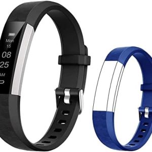 BIGGERFIVE Fitness Tracker Watch for Kids Boys Girls Teens, Pedometer Watch, Activity Tracker, Sleep Monitor, Calorie Counter, Silent Alarm Clock, IP67 Waterproof Step Counter Watch (Dual Straps)