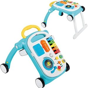 Baby Einstein, Musical Mix ‘N Roll 4-in-1 Activity Walker and Table, Educational Push Along Toy, 4 Languages, 100+ Melodies and Phrases, Ages 6 Months +