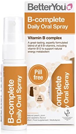 BetterYou B-Complete Daily Oral Spray, Pill-Free Vitamin B Complex Supplement, Formulated Blend of All 8 B Vitamins, Including B12 to Support Natural Energy, 1-Month Supply, Made in The UK