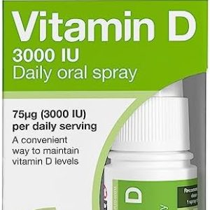 BetterYou Vitamin D 3000 IU Daily Oral Spray, Pill-free Vitamin D3 Supplement, Supports Bones, Teeth and a Healthy Immune System, 3-month Supply, Made in the UK, Natural Peppermint Flavour