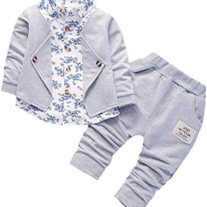 BibiCola Baby Boy Clothes Toddler Cute Outfits for Child Three Piece Suit Long Sleeve Jacket+T-Shirt+Jeans