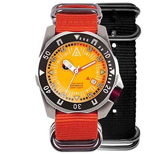 British Dive Watch: Nº 1973 Yellow (2x NATO Straps | Black & Orange)