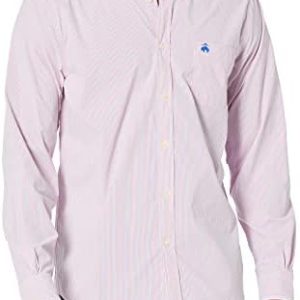 Brooks Brothers Men's Long Sleeve Button Down Performance Stretch Shirt, Patterned