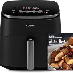 COSORI Air Fryer TurboBlaze™,Powerful DC Motor Technology for Fast Cooking,6L Large Capacity,Quick and Oil-Free,9 Preset Programs with 5 Fan Speeds,Non-stick,Dishwasher Safe,30 Recipes,1725W,230 ℃