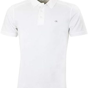 Calvin Klein Mens Campus 3 Button Ribbed Collar Golf Polo Shirt
