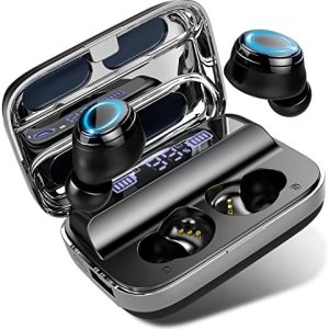 Donerton Wireless Ear Buds, 140H Playtime Wireless Headphones Chipset 5.3 with Charging Case, In Ear Headphones HiFi Stereo CVC8.0 Noise Canceling with Built-in Mic, LCD Display, USB-C