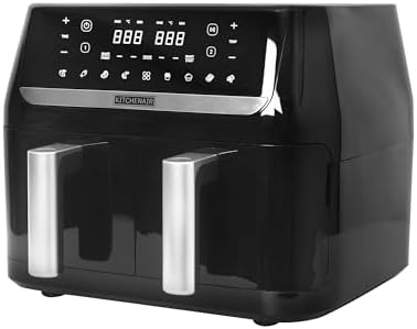 Dual Air Fryer with Large Double Drawers 10L Airfryer 8-in-1 for Family Fry Bake Roast and More Nonstick Basket Digital Dishwasher Safe SyncFinish Shake Function 1800W DUAF-11