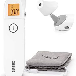 Duronic Ear and Forehead 3 in 1 Thermometer, Non-Contact Digital Infrared Medical Thermometer for Baby/Child/Adult & Objects, Easy Operation, Instant Accurate Results, Grey Pouch Included