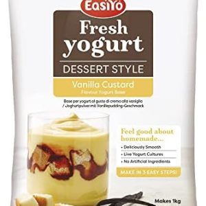 EasiYo Vanilla Custard Flavoured Dessert Style Yogurt Sachet 230g For Use With EasiYo Yoghurt Maker