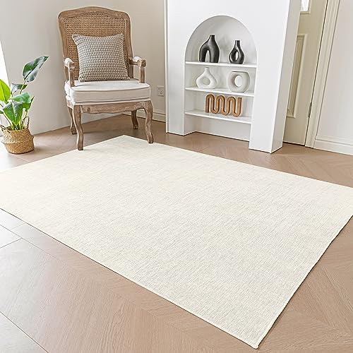 Evitany Carpet With Short Pile Play Mat Rugs Washable Soft Nursery Rug Non-Slip Cool Rugs for Bedroom Classroom Kitchen Hallway,Beige,80x150 cm