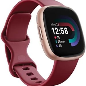 Fitbit Versa 4 Fitness Smartwatch with built-in GPS and up to 6 days battery life - compatible with Android and iOS.