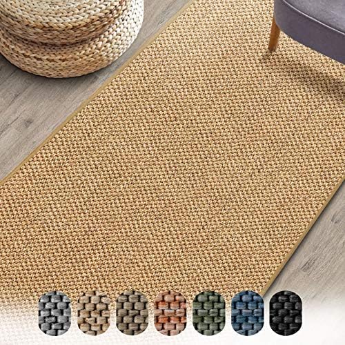 Floordirekt Sabang Carpet Runner, Woven Sisal Optic Living Room Rug Runner Area Rug, Hallway Bedroom Corridor Carpet, Durable and Versatile (Natural, 66 x 150 cm)