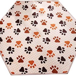 Hexagon Rug Pad Mat for Kids Playhouse Frieze Flannel Soft Floor Pads for Kids Hexagon Play Yard Pad Babyfeet Hexagon Baby Mat for Princess Tent Hexagon Playpen Mattress (Hexagon Little Feet)