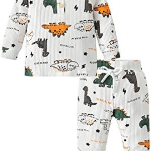 Joureker Baby Boy Clothes Infant Dinosaur Print Long Sleeve Tops + Pants Outfits Sets