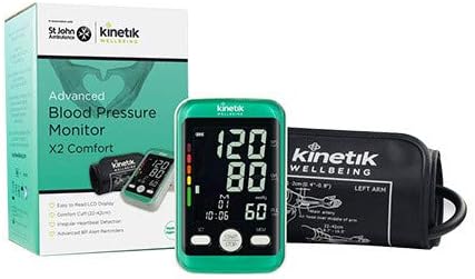 Kinetik Wellbeing Advanced Blood Pressure Monitor - Used by the NHS – BIHS and ESH Validated – Universal Cuff (22-42cm) – In Association with St John Ambulance