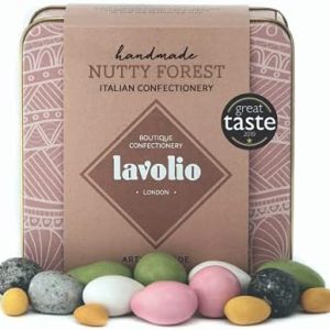 Lavolio Nutty Forest Confectionery Gift Tin (175g) - Premium Selection of Covered Nuts and Chocolate Sweets, Perfect for Him and for Her