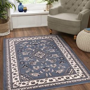 Lord of Rugs Sherborne Quality Traditional Classic Oriental Living Room Bedroom Rug Blue Large 160x230 cm (5'3''x7'7'')