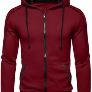 Mens Hoodie Zip up Hooded Sweatshirts Casual Pullover Long Sleeve Fleece Jacket with Zipper Pocket