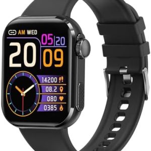 Muzaria Fitness Tracker, Smart Watch Answer Make Call, 1.95" Ultra Large Touch Screen Fitness Watch with Heart Rate Blood Pressure Blood Oxygen Monitor, Step Counter for Women Men