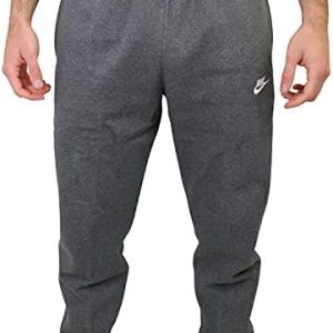NIKE Men's M Nsw Club Pant Cf Bb Sport Trousers, Charcoal Heathr/Anthracite/(White), L UK