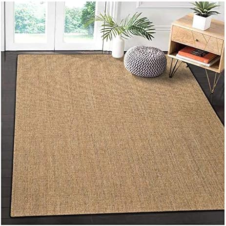 Natural Sisal Area Rug Chunky Textured Handmade Jute Runner Rug Cat Scratcher Mat Tatami Balcony Linen Floor Carpet With Non Slip Backing Beige