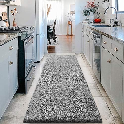 PHP Shaggy Rugs Living Room Soft Touch 3cm Thick Pile Non Shed Anti Slip Fluffy Rugs For Bedroom Carpet Kitchen Floor Mat Small Large Extra Large Rug (Light Grey, 60cm x 110cm (2ft x 3ft 7"))