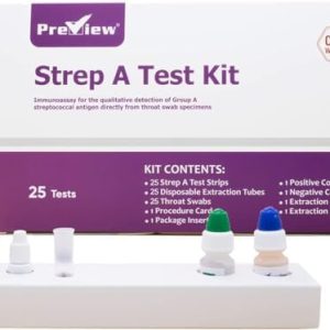 Preview Strep A Test 25 Tests Strips Rapid Strep Test for Group A Strep Throat Swab Test Kit