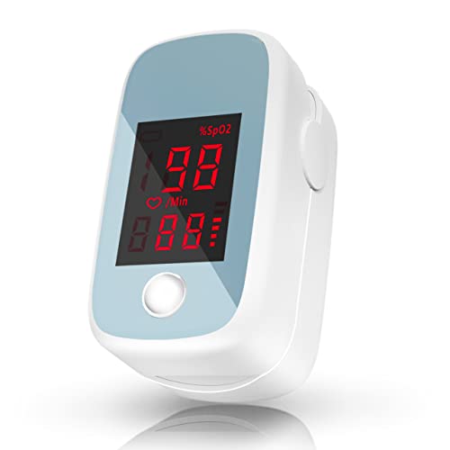 Pulse Oximeter Fingertip, Blood Oxygen Saturation Monitor High Precision Spo2 and Pulse Rate Reading Oxygen Meter, Portable Oximeter with Batteries and Lanyard