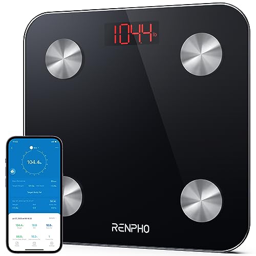 RENPHO Scales for Body Weight, Digital Bathroom Scales with App Bluetooth Weighing Scales Body Composition Analyzer for Weight Loss, BMI, Muscle Mass Track, Elis 1 260CM