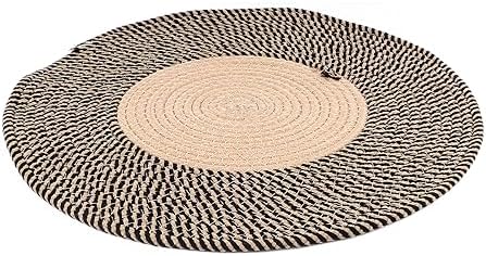 Round Jute Rug, Jute Rug Round, Braided Rug for Delicate Areas Elegant Reversible for Home, Living Room, Floor Carpet (45cm / 17.72in)