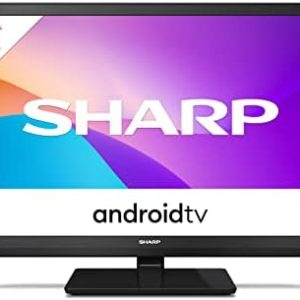 SHARP 24BI2KA 24-Inch HD Ready Android TV™ in Black with Active Motion 400, Chromecast, Google Assistant, Freeview Play, DTS Virtual:X, Pre-Installed Apps, 2x HDMI & 2x USB