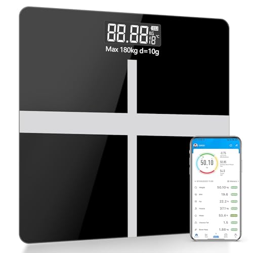 Scales for Body Weight Body Scale, Digital Body Weight Bathroom Scales Weighing Scale Smart BMI Scales, Body Composition Monitors with Smartphone App