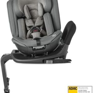Silver Cross - Motion All Size 360 Car Seat - Newborn to 12 years - Isofix Car seat - 5 Point Safety Harness - 360 Rotation - Glacier