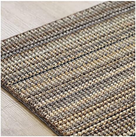 Sisal Carpet, Hand-woven Straw Linen Rattan Bedside Blanket Sleeping Sitting Non-slip Floor Mat Rugs,in Bedroom Living Room (Color : Style1, Size : 1.6 * 2.6feet)