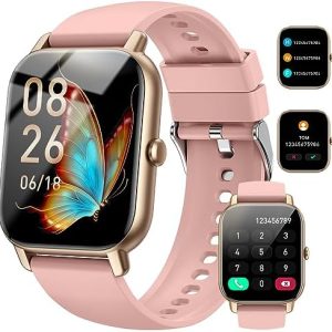 Smart Watch Answer/Make Calls, 1.85" Smart Watches for Women and Men, Fitness Watch SpO2/Heart Rate/Sleep Monitor, 112 Sport Modes, Calorie/Step Counter, IP7 Waterproof Fitness Tracker for Android iOS