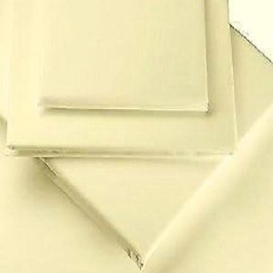 Super King Size, Ivory/Cream, Percale Extra Deep (16") Fitted Sheet, 200 Thread Count by Viceroybedding