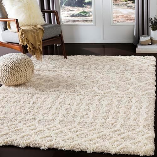 Surya Dubai - Modern Area Rugs Living Room, Soft Shaggy Rugs for Bedroom - Abstract Berber Fluffy Rug, Easy Care Plush Thick Pile - Large Rug 160x220cm Beige Rug