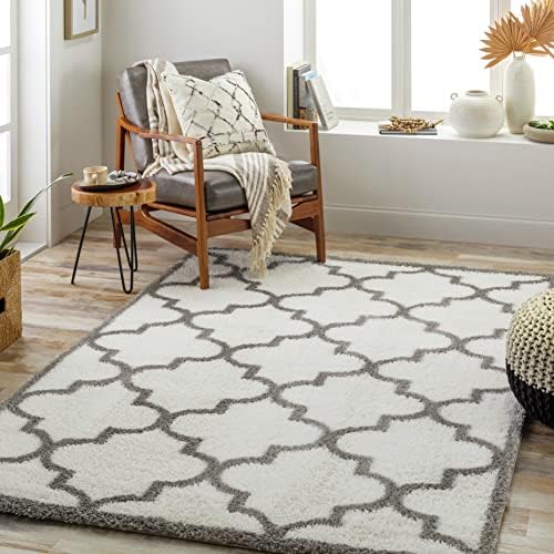 Surya Manatuto- Modern Area Rugs Living Room, Soft Shaggy Rugs for Bedroom - Abstract Berber Fluffy Rug, Easy Care Plush Thick Pile - Large Rug 160x213cm Cream Rug