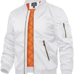 TACVASEN Men's Jackets Casual Bomber Jacket Windproof Winter Lined Warm Windbreaker Coat Outwear