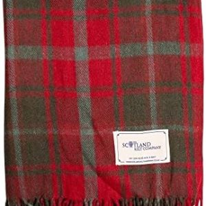 The Scotland Kilt Company Knee Travel Rug Tartan Wool Blanket - Dark Maple - Fringed Edges, Lightweight, Soft Machine Washable Plaid Shawl