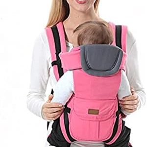 ThreeH Baby Carrier Backpack Cotton & Polyester 3 Carry Positions for Newborns BC08,Pink