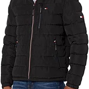 Tommy Hilfiger Men's Midweight Sherpa Lined Hooded Water Resistant Puffer Jacket Coat