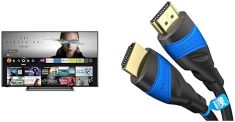 Toshiba UF3D 50 Inch Smart Fire TV 127 cm & HDMI Cable 8K / 4K – 0.25m – with A.I.S Shielding – Designed in Germany CableDirect