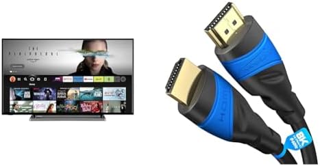 Toshiba UF3D 55 Inch Smart Fire TV 139.7 cm & HDMI Cable 8K / 4K – 0.25m – with A.I.S Shielding – Designed in Germany CableDirect