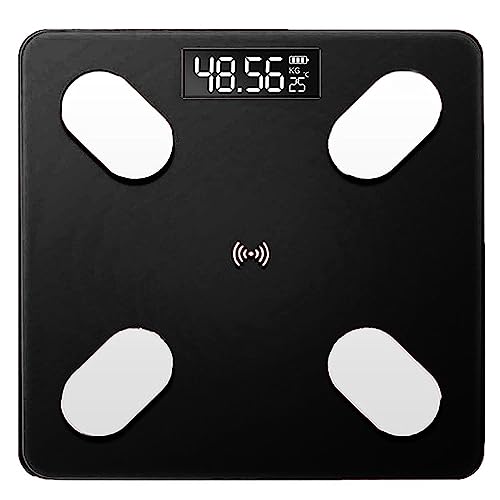 True Face Digital Electronic Bathroom Scale Smart Weighing Scales Backlit Display Weighting Scales Body Fat 180 KG Capacity Black