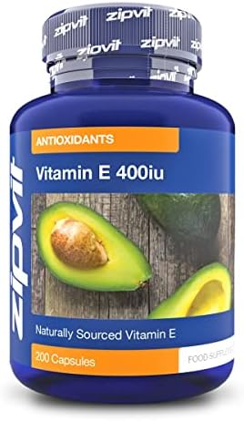 Vitamin E 400iu Supplement, 200 Softgel Capsules, Powerful Antioxidant, Protects Cells from Oxidative Stress, Supports Immune System, Over 6 Month Supply