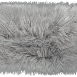 WLLHYF White Faux Fur Rug, 12inch Ultra Soft Area Rugs Small Luxury Fluffy Rugs for Bedroom Bedside Rug Furry Carpet Living Room Carpet for Girls Kids Baby Dorm Home Decor (grey)